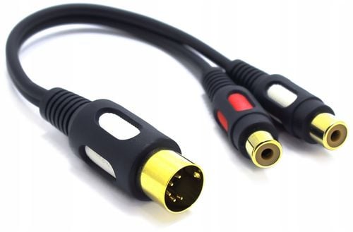 PRZEJŚCIÓWKA ADAPTER WTYK DIN 5 PIN NA 2X GNIAZDO RCA VITALCO na Arena.pl