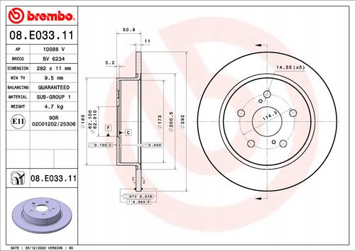 TARCZA HAM TYL 292X11 P BREMBO na Arena.pl