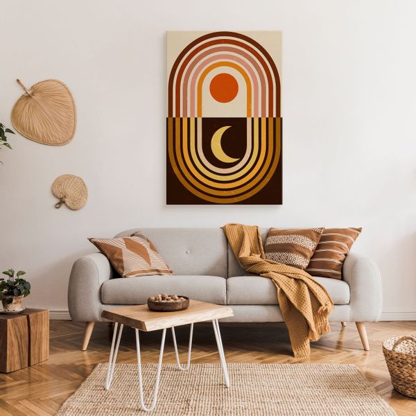 Obraz Do Sypialni Aztecki Księżyc Słońce Styk Boho Abstrakcja 20cm x 30cm zdjęcie 3