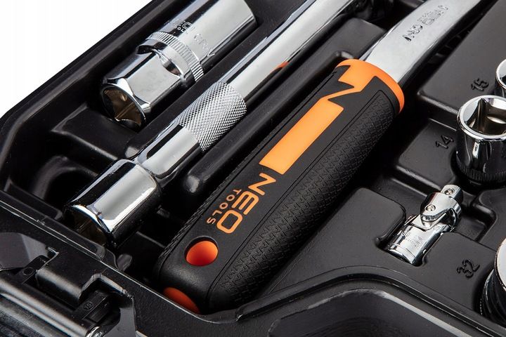 NEO TOOLS Klucze Nasadowe 85 el. 1/4, 1/2 CrV Zestaw Narzędzi Walizka zdjęcie 14