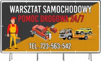 BANER REKLAMOWY siatka mesh 100x50 cm projekt WARSZTAT SAMOCHODOWY REKLAMA