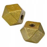 Drewniane korale geometryczne DIAMENTY 15mm 10szt