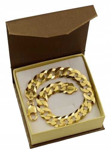 ZŁOTA PEŁNA BRANSOLETKA MĘSKA PANCERKA PR. 585 925 SOLIDNA + GRAWER GRATIS na Arena.pl