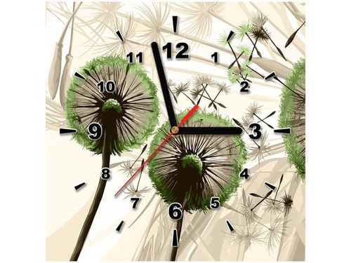 30CM 30CM ZEGAR ŚCIENNY OBRAZ DMUCHAWCE ZIELENI DRUK PŁÓTNO na Arena.pl