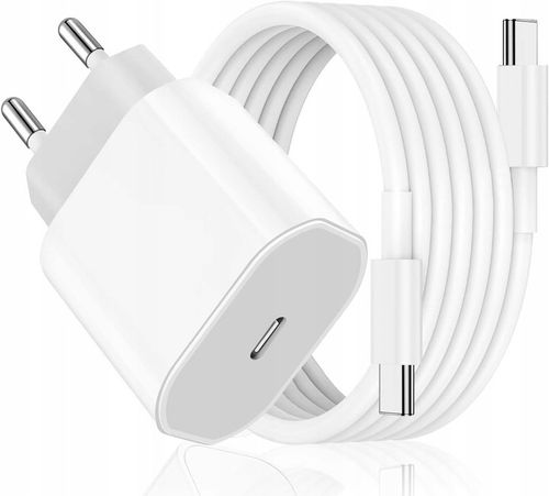 CERTYFIKOWANA SZYBKA ŁADOWARKA SIECIOWA 20W PD TYPE-C | +KABEL USB-C PD 60W na Arena.pl
