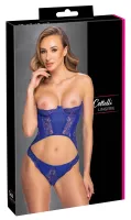 cottelli lingerie gorset niebieski l koronkowy z połyskiem