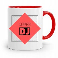 Dla Dja Muzyka Kubek Czerwony Super Dj Prezent Z Nadrukiem Ze Zdjęciem