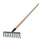 GRABIE DO LIŚCI TRAWY Z TRZONKIEM METAL 10 ZĘBÓW