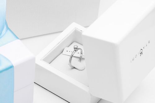 piękny pierścionek zaręczynowy z diamentem 0.15ct na Arena.pl