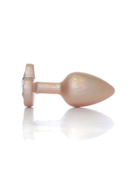 Plug-Jewellery Pearl Gold Heart PLUG- Clear S zdjęcie 2