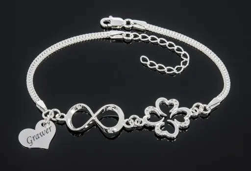 Bransoletka srebrna Koniczynka Infinity Serce zdjęcie 4