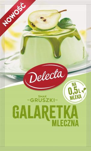 Galaretka mleczna Delecta banan, gruszka, morela, malina, śmietanka na Arena.pl