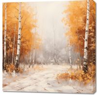 Obraz 100x100cm Jesienne Brzozy