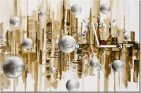 60CM 40CM ZEGAR OBRAZ MIASTO ZE SNU SEPII DRUK PŁÓTNO RAMA