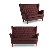 Sofa Kanapa Uszak Skandynawska bordowa fioletowa Diana Family Meble