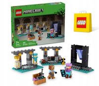 KLOCKI LEGO MINECRAFT 21252 ZBROJOWNIA FIGURKI PREZENT DLA DZIECKA + TORBA