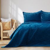 Narzuta na łóżko LAILA Velvetowa 200x220 indygo AmeliaHome