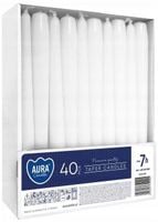 40X BIAŁA Świeca stożkowa bezzapachowa ŚWIECZKA PARAFINOWA 24,5CM 7H