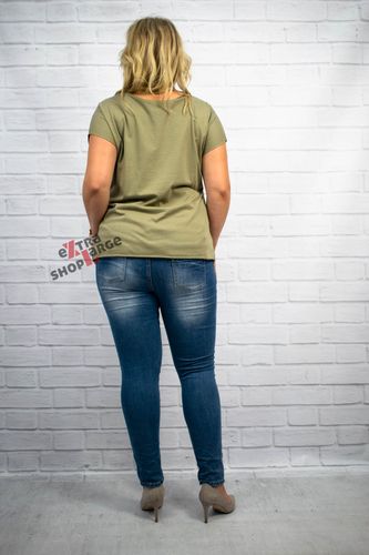 Bluzka Blue Shadow khaki PLUS SIZE na Arena.pl