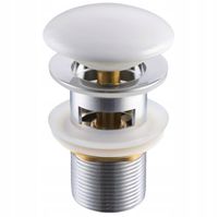 KOREK DO UMYWALKI CERAMICZNY Biały umywalkowy z przelewem