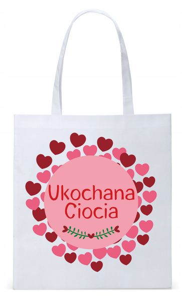 Dla Cioci Cioteczki Torba Eco Biała Shopper Z Nadrukiem Ze Zdjęciem zdjęcie 1