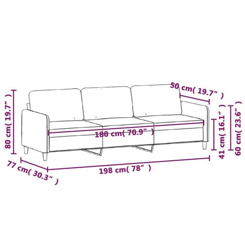 Sofa 3-osobowa, czarny, 180 cm, tapicerowana aksamitem na Arena.pl