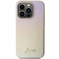 ETUI GUESS DO APPLE IPHONE 14 PRO HARDCASE SAFFIANO IRIDESCENT SCRIPT ZŁOTY