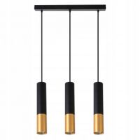 LAMPA WISZĄCA SUFITOWA CZARNO ZŁOTA LED GU10 ŻYRANDOL LOFTOWY TUBY