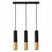 LAMPA WISZĄCA SUFITOWA CZARNO ZŁOTA LED GU10 ŻYRANDOL LOFTOWY TUBY