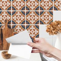 Naklejki Na Kafelki Kolorowe ORNAMENTY Mozaika Vintage Zestaw 24 szt. 15x15