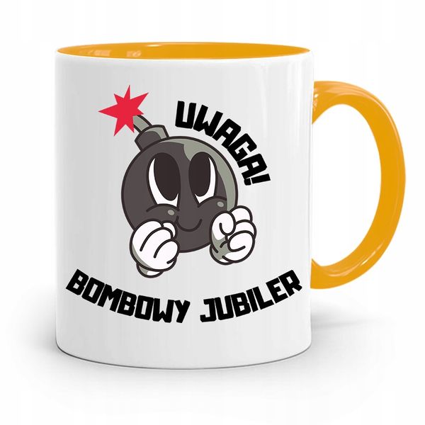 Dla Jubilera Kubek Żółty Bombowy Jubiler Prezent Z Nadrukiem Ze Zdjęciem zdjęcie 1