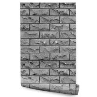 Tapeta Ścienna Szare CEGŁY Mur Wzór 3D Dekoracja