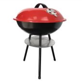 GRILL WĘGLOWY NA BRYKIET OGRODOWY OKRĄGŁY Z POKRYWĄ PRZENOŚNY POPIELNI