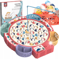 GRA ZRĘCZNOSCIOWA ŁOWIENIE RYBEK NA MAGNES KOTEK WĘDKI PUZZLE DLA DZIECI