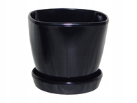 doniczka osłonka Marcel z podstawką czarna  16,8cm