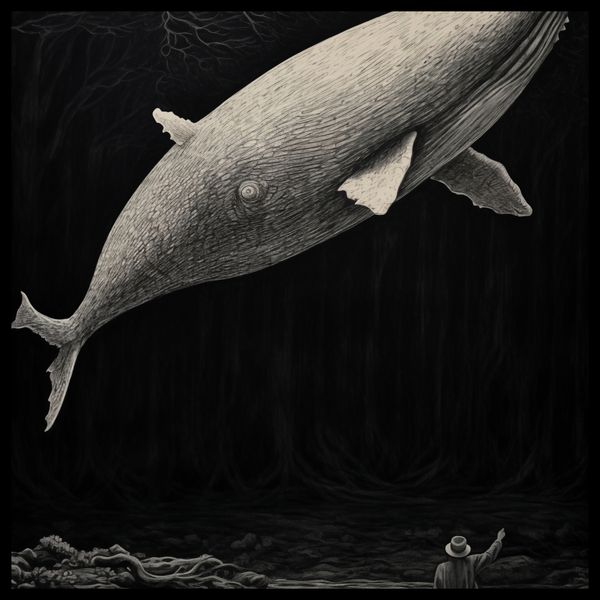 Plakat 50x50cm Biały Wieloryb zdjęcie 2