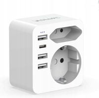 Adapter z wtyczką podróżną 6in1 przenośny wielofunkcyjny Hoppac SP-175A4C