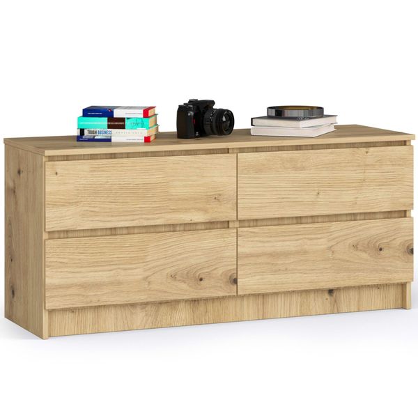 Komoda K 120 cm 4 szuflady - dąb artisan zdjęcie 1