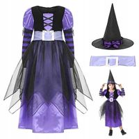 STRÓJ SUKIENKA CZAROWNICY NA HALLOWEEN ROZMIAR 110/120 CM