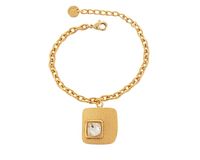 bransoletka z prążkowaną zawieszką z kryształkiem preciosa z kolekcji