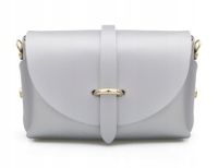 TOREBKA skórzana listonoszka z łańcuszkiem mini V144 srebrna