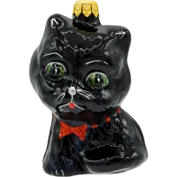 Bombka choinkowa szklana: Uroczy kot z muchą