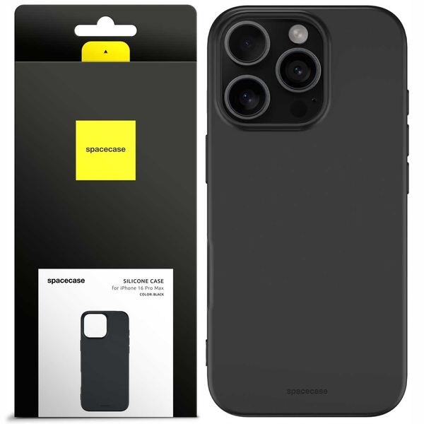 Spacecase Silicone Case iPhone 16 Pro Max black zdjęcie 1