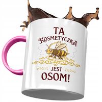 Kubek Różowy Dla Kosmetyczki Jest Osom! Prezent Z Nadrukiem Ze Zdjęciem