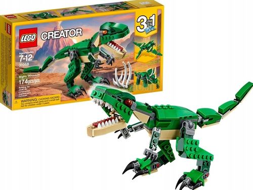 LEGO CREATOR 31058 Dinozaury Model Tyranozaur T-REX 3w1 + TORBA PREZENTOWA na Arena.pl