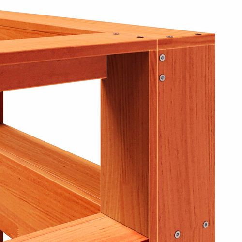 Regał na książki z zagłówkiem, woskowy brąz, 200 cm, sosnowe na Arena.pl