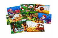 Drewniana kolorowa układanka dla dzieci Zabawka PUZZLE ZESTAW 8 szt