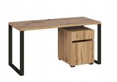 BIURKO LOFT Z KONTENERKIEM, POGRUBIANY BLAT, NOGI METALOWE, RÓŻNE