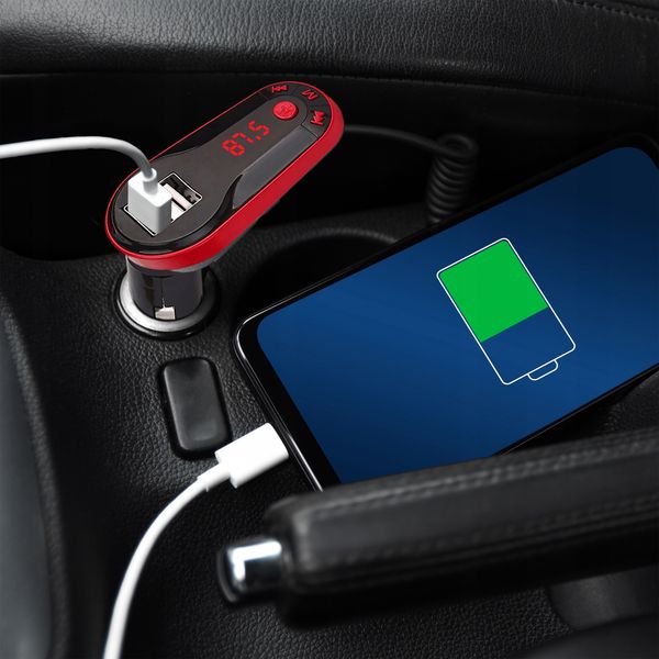 TRANSMITER FM BLUETOOTH ŁADOWARKA MP3 2XUSB SD LCD zdjęcie 12