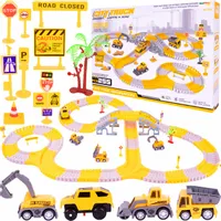 Kolejka Tor Samochodowy Auta Budowlane 255 elementów